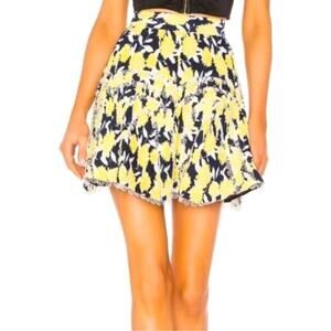 C/MEO Collective Enlight Mini Skirt Floral Marigold Black Women’s Size 6 NWT